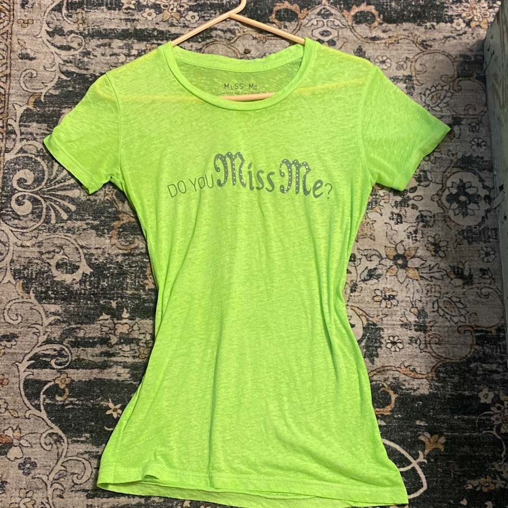 Miss Me Bright Green Short Sleeve Tee